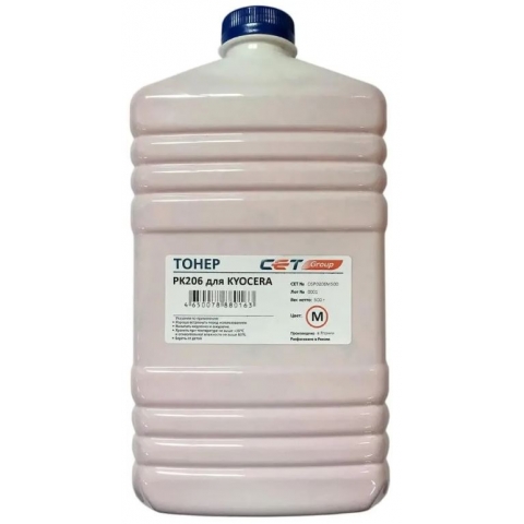 Тонер PK206 KYOCERA M6030/ M6035/ M6530/ P6035 Magenta 500г OSP0206M-500